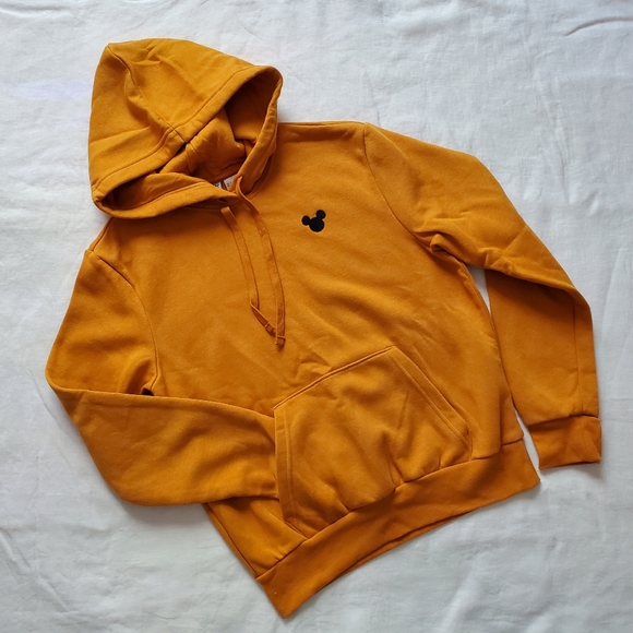 Divided Tops - NWT Divided by H&M Disney Gold Fleece-Lined Hooded Sweatshirt w/ Mickey,…